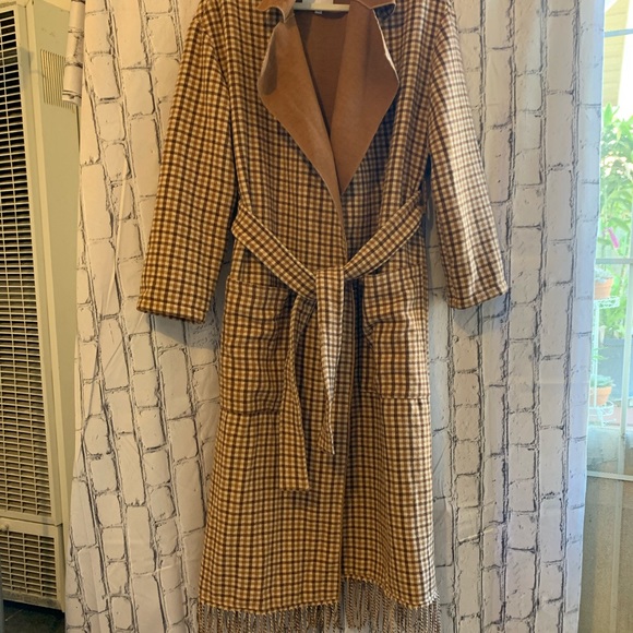BB Dakota Long Plaid Brown Coat  NWT - Picture 11 of 11